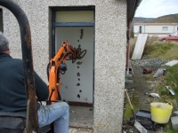 Work on the old toilet block.